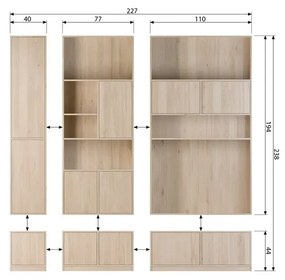 Szafka modułowa w dekorze dębu 40x199 cm Modulair – vtwonen