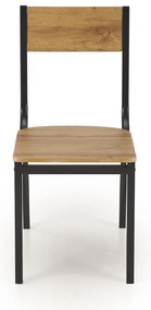 Zestaw drewniany stół + 4 krzesła, komplet naturalny / czarny MILTON