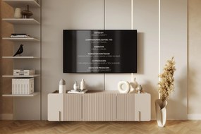 Szafka RTV Malmi 150 cm wisząca - kaszmir / złoty