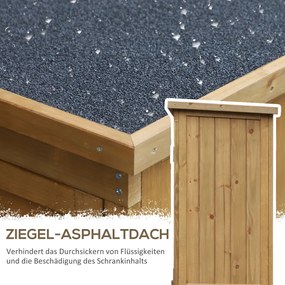 Outsunny® Drewniana Szafa Ogrodowa, Domek Narzędziowy Szopa Ogrodowa