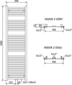 Mexen Hades grzejnik elektryczny 1800 x 500 mm, 900 W, biały - W104-1800-500-2900-20