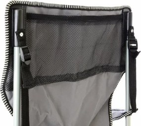 Krzesło turystyczne campingowe czarno-szare