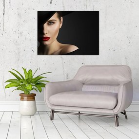 Obraz - Portret kobiety w kapeluszu (70x50 cm)