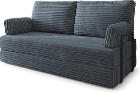 Masseno Sofa piankowa SILAR z funkcją spania, Kanapa z pianki do salonu, Bezmontażowa, Tkanina sztruksowa – Szary TILIA 85