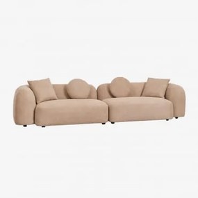 2-częściowa Sofa Modułowa W Tkaninie Coco Szenilowej Gruby Chenille Latte Brown - Sklum