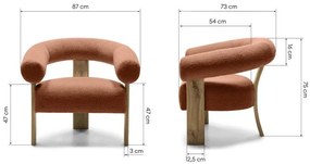Brązowy designerski fotel KOKEI, dąb