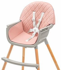 Baby Mix Krzesełko do karmienia Freja wooden, różowy