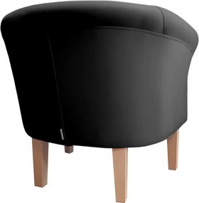 Fotel Milo tkanina Welur wygodny fotel tapicerowany do salonu i sypialni : Kolor nogi - Drewno, Kolor tkaniny - VELVET - MG19, Wysokość nogi - 20 cm