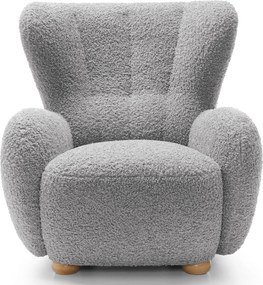 Szary fotel baranek w stylu skandynawskim F8-K85