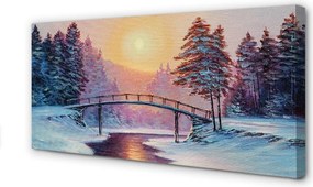 Fotoobraz na płótnie Zimowy Wschód Słońca w Lesie