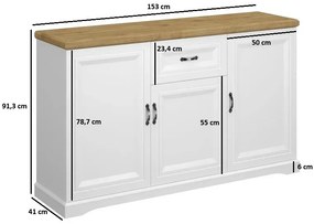 Duża komoda skandynawska biały + dąb harbor H2-T27