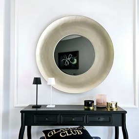 Lustro w srebrnej, okrągłej ramie , średnica 108cm
