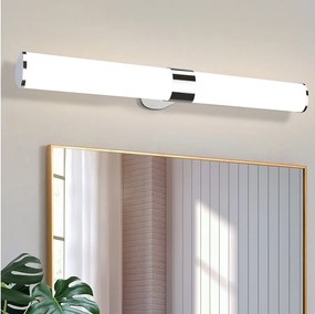 NETTLIFE Lampa ścienna LED do łazienki, zestaw 2 sztuk Nowoczesna chromowana 6W 30CM Wodoodporna IP44 Neutralna biel 4000K