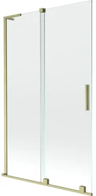 Mexen Velar L parawan nawannowy 2-skrzydłowy rozsuwany 110 x 150 cm, transparent, złoty szczotkowany - 896-110-003-01-55