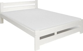 Białe małżeńskie łóżko drewniane 140x200 W9-N11