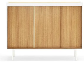 Biała niska komoda w dekorze dębu 110x85 cm Arista – Teulat