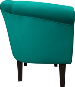 Fotel Milo tkanina Welur wygodny fotel tapicerowany do salonu i sypialni : Kolor nogi - Venge, Kolor tkaniny - VELVET - MG20, Wysokość nogi - 20 cm