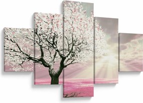Obraz różowego drzewa (125x70 cm)