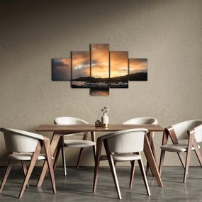 Obraz - plaża z pochmurnym niebem (125x70 cm)