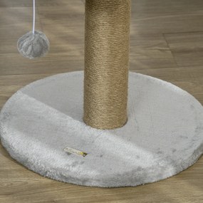 PawHut Drapak dla Kota z Łóżkiem i Koszykiem, w zestawie Zabawka, 40 cm x 40 cm x 49 cm, Szary