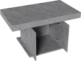 Rozkładany stół jadalny - z miejscem do przechowywania pod spodem - styl nowoczesny - Szary