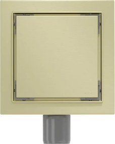 Mexen Flat-Q M13 wpust podłogowy kwadratowy 12 x 12 cm, złoty szczotkowany - 1A10012