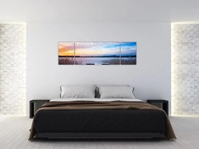 Obraz - Zamarznięte jezioro, Ełk, Mazury, Polska (170x50 cm)
