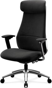 Ergonomiczny fotel biurowy tapicerowany Command, czarna tkanina