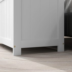 HOMCOM Pudełko do przechowywania zabawki, skrzynia MDF, 2 uchwyty, 81 x 40 x 46 cm, Biały