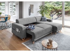 Szary rozkładany/ze schowkiem narożnik Classy Sophie – Miuform