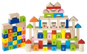 Viga toys klocki drewniane edukacyjne 100 elem. cyferki literki