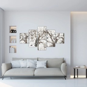 Obraz - Wzór lasu, rysunek (125x70 cm)