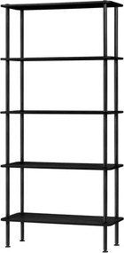 Czarny regał w dekorze dębu 80x163x35 cm Teidi – noo.ma