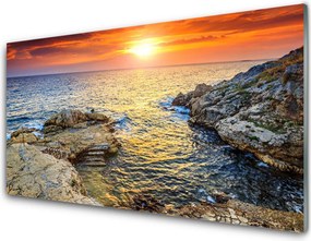 Szkło do Kuchni na Ścianę Odblask Słońca Na Falach