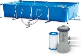 Duży basen stelażowy z pompą 450x220 cm Intex 274 prostokątny