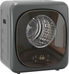 HOMCOM Suszarka do ubrań 4 kg, kompaktowy design, 5 trybów, timer, Szary+Czarny | Aosom PL