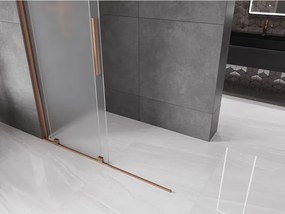 Mexen Velar ścianka prysznicowa rozsuwana Walk-in 140 x 200 cm, szron 8 mm, różowe złoto - 871-140-000-33-60