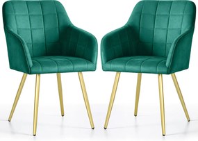 Zestaw 2 zielonych krzeseł w stylu glamour N6-K35