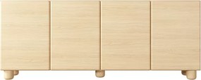 Komoda Zissa 4D 200 cm – duża komoda do salonu, nowoczesna, dąb Vicenza, bez uchwytów