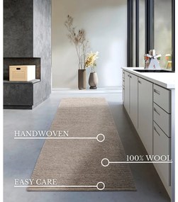 Jasnobrązowy wełniany chodnik tkany ręcznie 80x200 cm Francois – Villeroy&amp;Boch