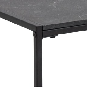 Stolik z blatem w dekorze marmuru w kolorze matowej czerni 60x120 cm Infinity – Actona