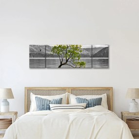 Obraz drzewa na środku jeziora (170x50 cm)
