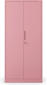 Szafa na dokumenty biurowa metalowa pudrowy róż: Fresh Style JAN H, 900 x 1950 x 400 mm