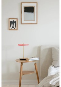 Różowa lampa stołowa LED ze ściemniaczem i metalowym kloszem (wysokość 31 cm) Asteria Move – UMAGE