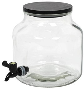 Słoik z kranikiem szklany z pokrywką z drewna sosnowego, 5,2 l