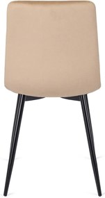 Zestaw Stół Prostokątny Rozkładany CLARK 120-160 cm Dąb Artisan/Czarny i 4 Krzesła Tapicerowane PERU Beżowe Welurowe