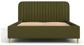 Zielone tapicerowane łóżko jednoosobowe ze schowkiem ze stelażem 120x200 cm Noto – Maison de Rêve