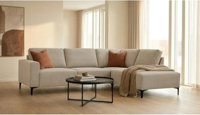 Jasnobrązowy narożnik z tkaniny szenilowej (prawostronny/w kształcie litery L) Fabian – Scandic