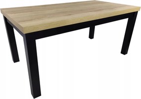 Solidny stół rozkładany R-7 80x160/240 blat dąb Halifax + nogi drewniane czarne