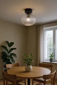 Sufitowa lampa z ryflowanym kloszem grafitowa A6-W52